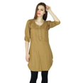 thumbnail image 1 of Phagun Kurta Indienne de Designer Décontractée pour Femmes Kurti Unie Brune Haut en Rayonne Tunique Robe, 1 of 2