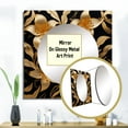 thumbnail image 3 of Designart "Gilded Lily Blossom Glamour On Black VII" Lily Square Mirror For Wall Decor - Large Gold Square Mirror Printed Wall Decor - Modern Square Living Room Mirror, 3 of 5