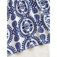 thumbnail image 6 of Womens Blue And White Floral Print Sleeveless Midi Dress With Side Cutouts And Tie Waist, Vacation Style Summer Dress, 6 of 8