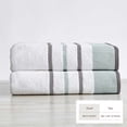 thumbnail image 4 of Luxurious Soft Cotton Decorative 2 Pack Bath Sheet Set, Eucalyptus / Grey., 4 of 6