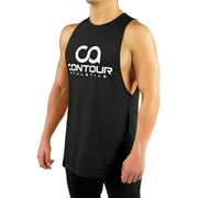 Contour Athletics Bodybuilding Tank Tops for Men, Stringer Muscle Fitness Tee for Gym Workout (Black) CA4004