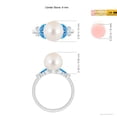 thumbnail image 5 of ANGARA Freshwater Cultured Pearl & Swiss Blue Topaz Butterfly Ring in 14K White Gold for Women | June Birthstone, Birthday, Anniversary, Jewelry Gift for Women | Pearl Ring, 5 of 8