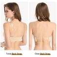 thumbnail image 4 of YANDW Strapless Clear Back Bra for Women Convertible Padded Lace Plus Size Bra Underwire, Beige 36E, 4 of 9