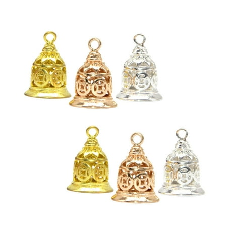 

6 Pcs Hanging Bell DIY Craft Supplies Mini Bell Keyring Minatures Crafts Craft Bells Bulk Copper Cash Bell Hanging