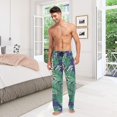 thumbnail image 2 of Men's Pajama Pants with Pockets Sleepwear Lounge Pants Stretch Casual Cheetah Leopard Tropical, 2 of 6