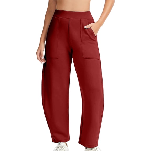XuJwPNcy Sweatpants Women High Waist Straight Leg Cropped Pants Baggy Active Trousers Ladies Training Workout Outfits