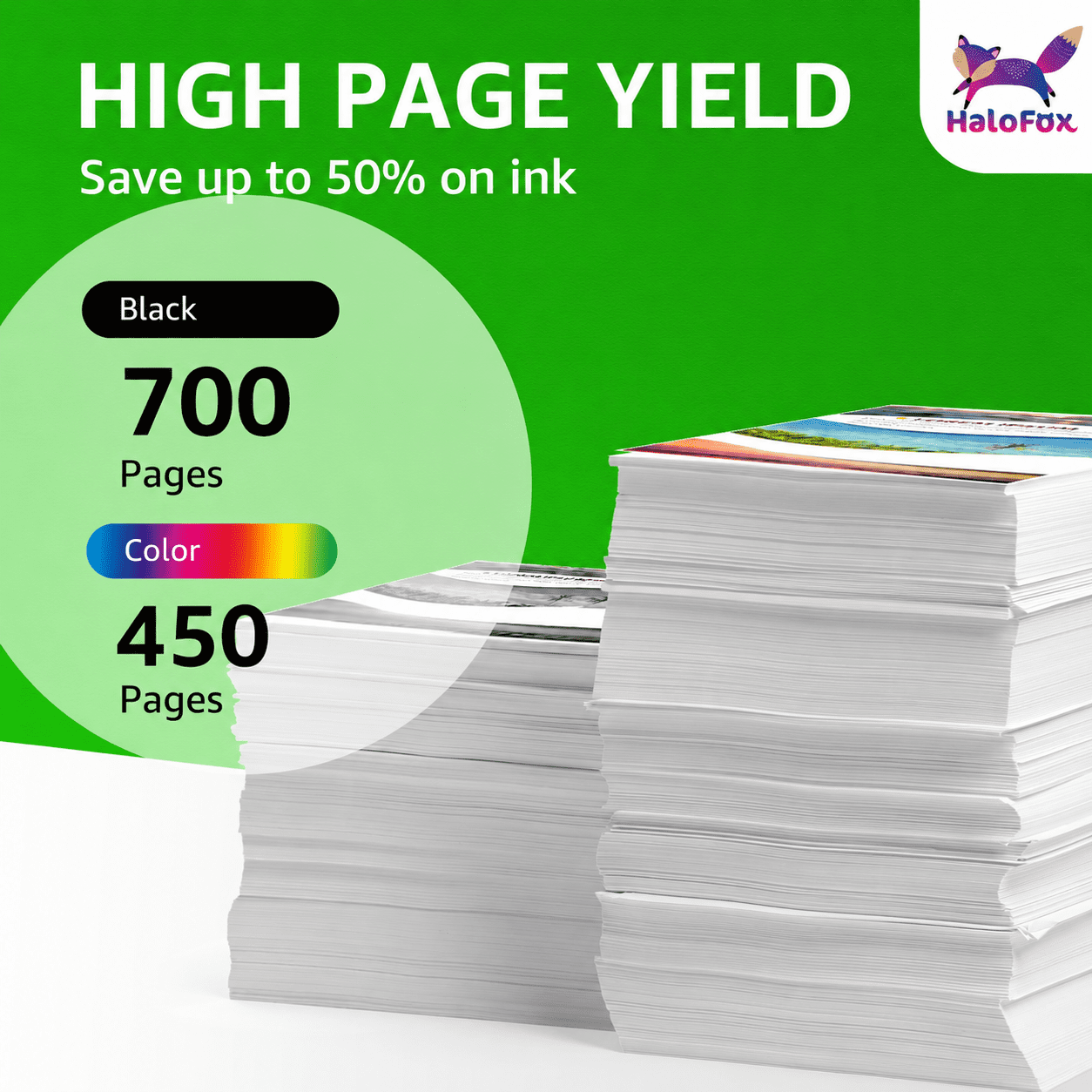 Halofox 63XL 63 Ink Cartridges | Compatible for Ink HP63 Black  Combo Pack (2-Black)