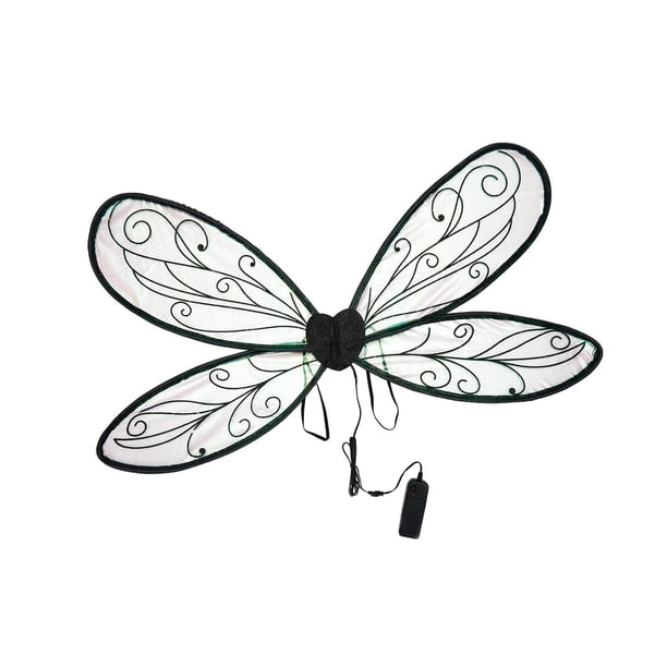 Alas de hada, alas de mariposa, accesorios de disfraz para festival de Halloween Negro