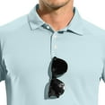 thumbnail image 6 of WTOBBY Men's Casual Golf Shirt with Raglan Long Sleeve, UPF 50+ Protection, and Lightweight Fabric for Comfortable Outdoor Use in Hot Weather ,Light Blue M, 6 of 7