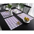 thumbnail image 3 of Buffalo Plaid Lavender Purple Indoor Placemat Set of 4, Non-Slip Placemats for Kitchen/Dining Table/BBQ/Patio/Parties, 12"x18" Washable Durable Cotton-Linen Table Mats, Farmhouse Spring Summer, 3 of 6