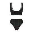 thumbnail image 5 of Daiia Buffalo Plaid Dark Green Women's Bikini Set Two Piece Swimsuit High Waisted Bikini Adjustable Straps Bikini Perfect for Beach, Pool, and Summer Vacation-Small, 5 of 9