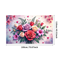 thumbnail image 1 of Floral Backdrop Banner Flower Arrangement Background for Wedding Party Photography Props Decoration Event Romantic Setting Elegant Roses Garden, 1 of 4