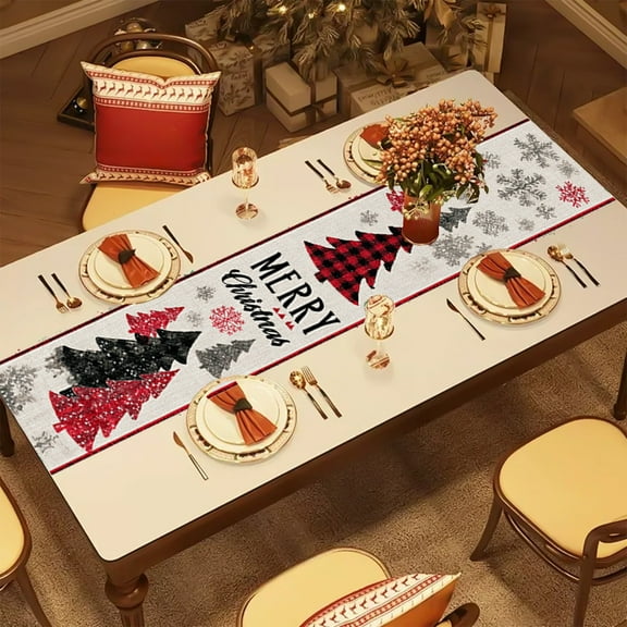 YHAICO Christmas Table Runner Dining Room Decoration Table Runners Under $5 Decorations for Home Seasonal Winter Thanksgiving Holiday Decor