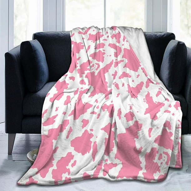 Pink Cow Print Blanket