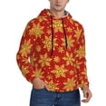 thumbnail image 2 of Fotbe Men's Hoodie with Christmas With Gold Snowflakes Pattern - Kangaroo Pocket Pullover Hooded Sweatshirt, Perfect for Daily Wear, Travel, and Home-4X-Large, 2 of 7
