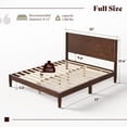 thumbnail image 3 of Papajet Solid Wood Full Size Bed Frame, Mid Century Modern Bed with Full Panel Headboard, Under-Bed Storage, Dark Walnut, 3 of 10