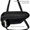 thumbnail image 4 of DALIX Sac Fourre-Tout de Magasinage en Toile de Coton Uni 20 Pouces Noir-Blanc, 4 of 4