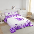thumbnail image 3 of Erosebridal Letter Comforter Sets Queen Size For Teens,Rose Flower Bedding Queen Comforter Set,Butterfly Room Decorative,Reversible,Ultra Soft,3-Piece, 3 of 8