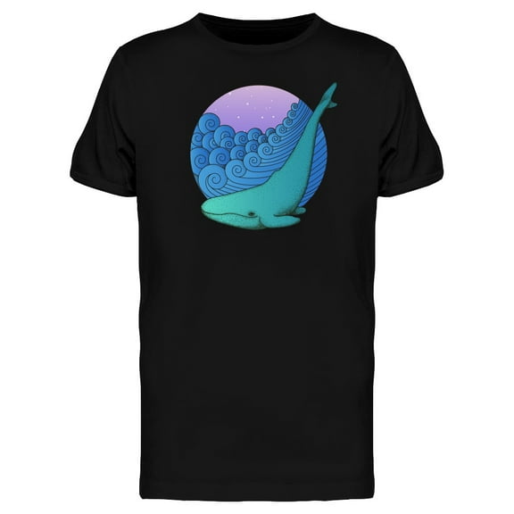 Whale Waves Background T-Shirt Men -Image by Shutterstock, Male Medium