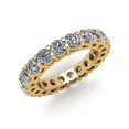 thumbnail image 1 of Natural 4.00Ct Round Cut Diamond Shared Prong Gallery Women's Anniversary Wedding Eternity Band Ring Solid 18k Yellow Gold H SI2, 1 of 3