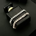 thumbnail image 4 of Ayyufe Women Full Cubic Zirconia Inlaid Bracelet Bangle Party, 4 of 7