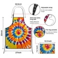 thumbnail image 3 of Colorful Rainbow Tie Dye Spiral Pattern Apron-Garden Aprons for Women with Pockets-Cotton Linen Waterproof Kitchen Cooking Gardening Aprons Adjustable for Kitchen,Cooking,BBQ and Salon 33x27 Inch, 3 of 6