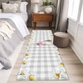 thumbnail image 4 of Runner Rug 2'x6', Blue Easter Bunny Washable Non-Slip Hallway Runner Rugs, Spring Daisy Modern Gray Buffalo Plaid Bedside Rugs Floor Mats Carpet Runners for Kitchen Bathroom Laundry Room, 4 of 8
