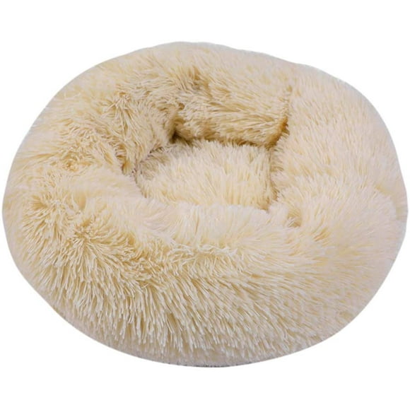 Plush Donut Pet Bed,Dog Cat Round Nest Warm Puppy Sofa, Cat Cushion Bed Sleeping Bag Orthopedic Relief and Improved Sleep,Anti-Slip Bottom Cat Calming Round Bed