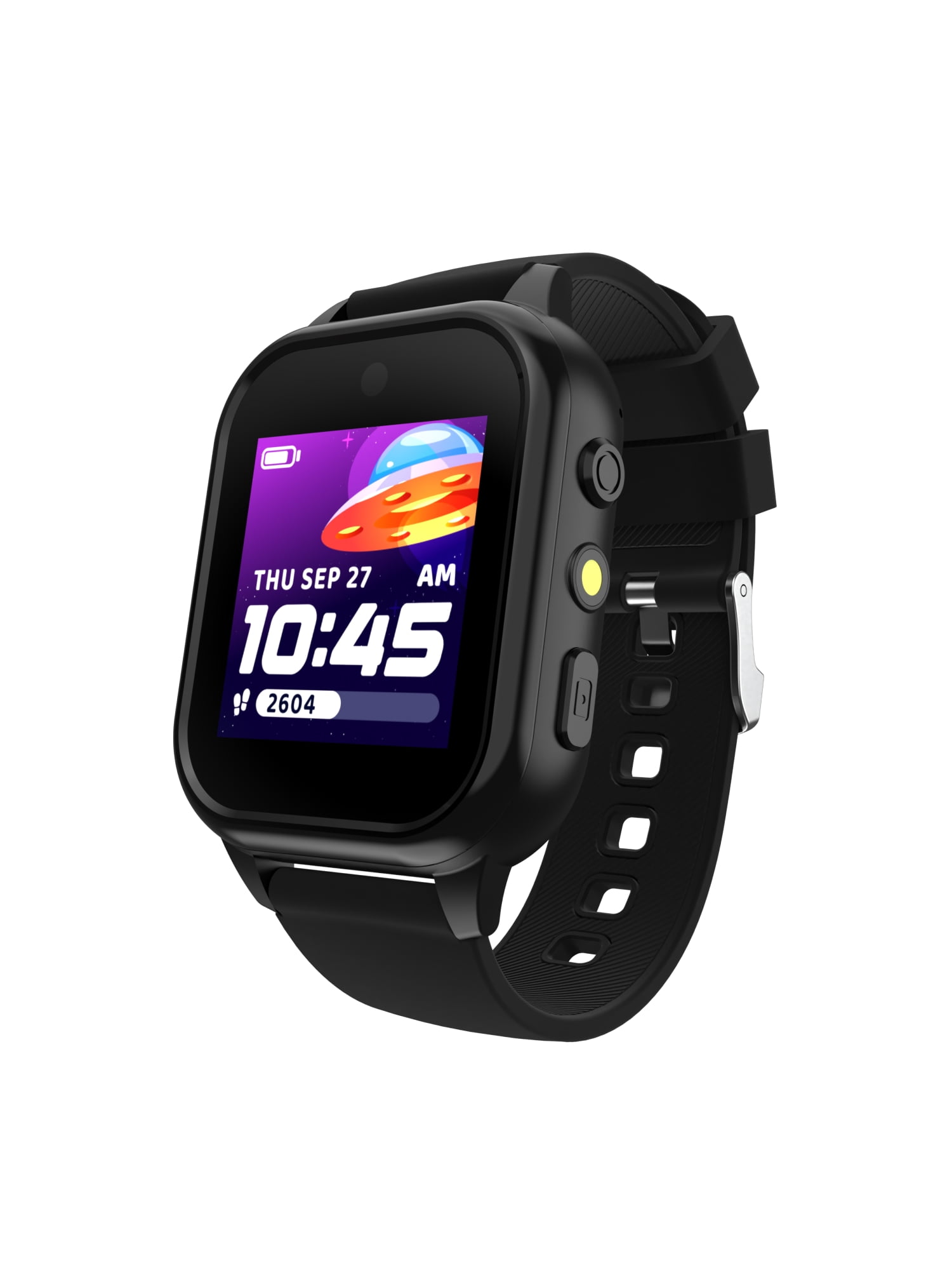 iTech Jr. 4 Kids Unisex Smartwatch with Camera, Audiobooks, and Games – Black Case with Black Strap