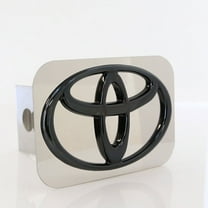 Toyota Pearl Logo Hitch Cover Plug (Black on Chrome)
