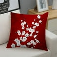 thumbnail image 2 of Floral Throw Pillow Cover Red Black and White Cherry Blossoms Square Decorative Throw Pillow Cushion Case for Home Couch Living Room Bed Sofa Car 18 x 18 Inches Pillowcase, 2 of 6