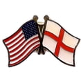 thumbnail image 4 of Box of 12 England St. George Cross & US Crossed Flag Lapel Pins, English & American Double Friendship Pin Badge, 4 of 4