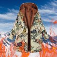 thumbnail image 2 of Veste en Denim pour Femmes, Veste à Capuche Chaude Imprimée Florale pour Femmes, Manches Longues, Fermeture Éclair, Grande Taille, Chandail en Molleton, 2 of 5