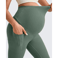 thumbnail image 3 of G4Free BareFeel Maternity Leggings with Pockets Over The Belly Stretchy Workout Yoga Pregnancy Capri Pants, 3 of 8