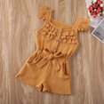 thumbnail image 6 of Kiapeise Toddler Girls Ruffled Sleeve Linen Jumpsuit Romper Summer Clothes, 6 of 7