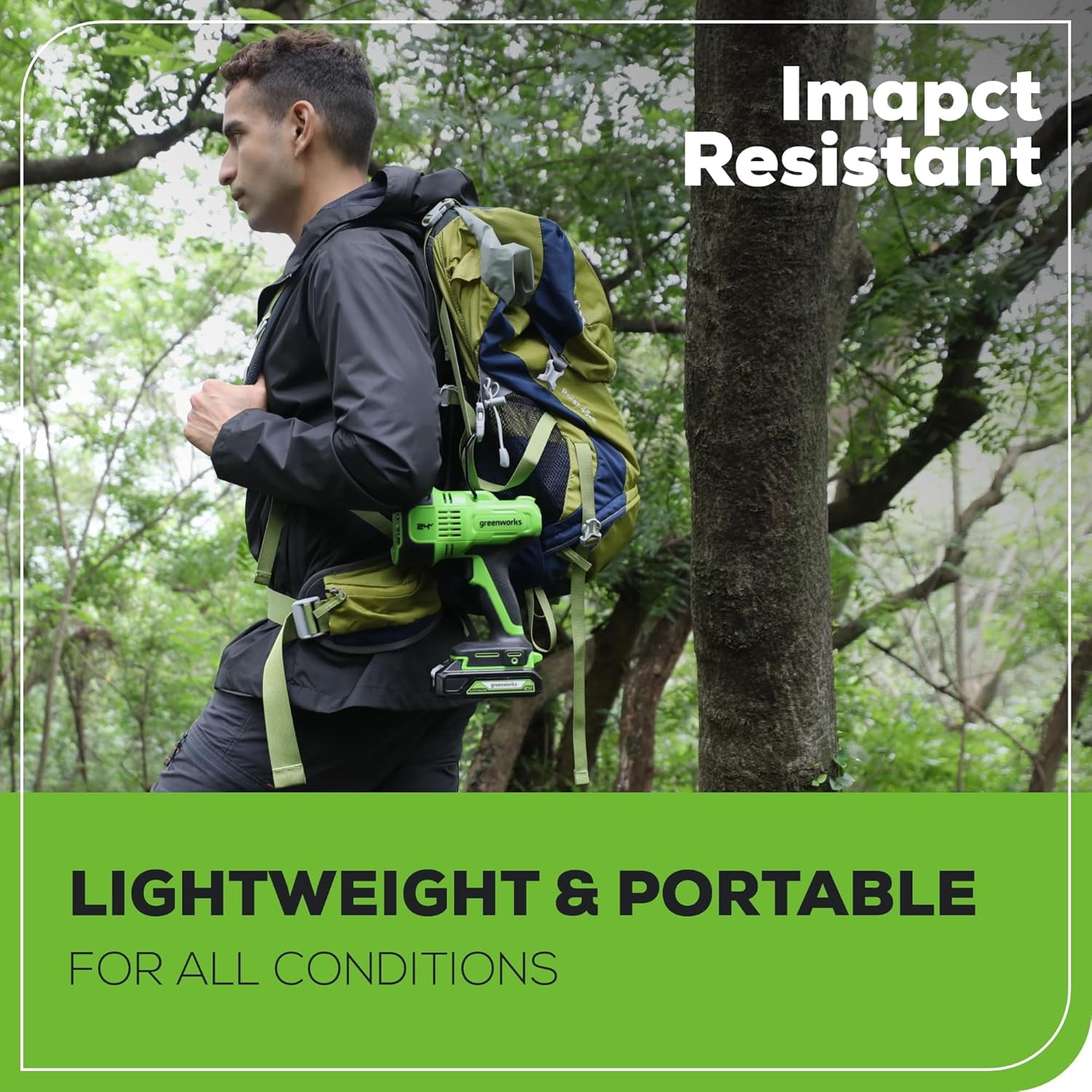 Greenworks 24V LED Spot Light, 3000 Lumen Handheld Flashlight, Variable Brightness Spotlight, Tool Only