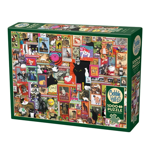 Cobble Hill 1000 Piece Puzzle: Catsville - Reference Poster Included, High Quality Jigsaw, Earth Friendly Materials