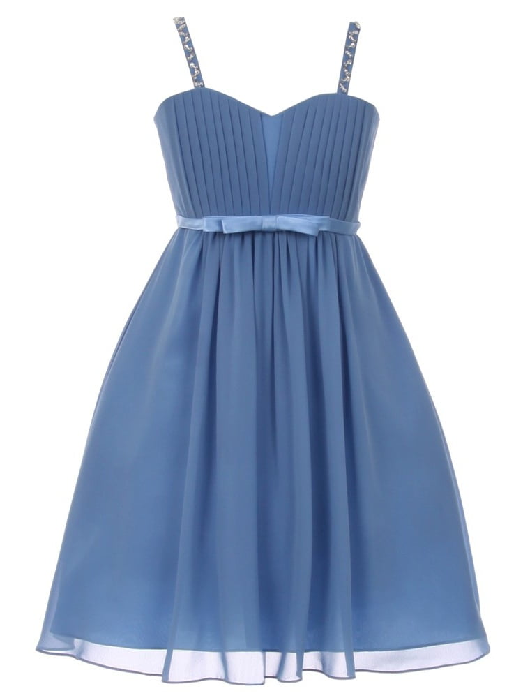 dusty blue girl dress