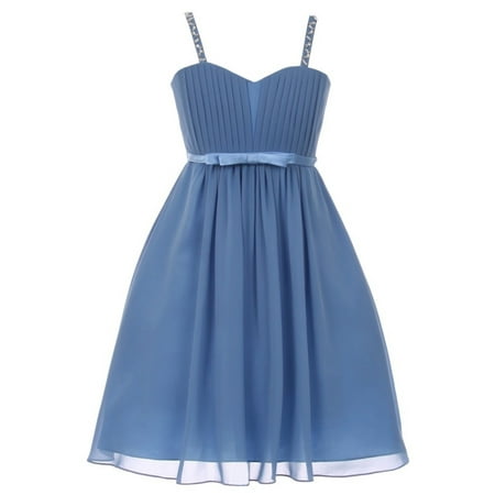 Dusty blue long sleeve flower girl dress designers