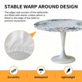 thumbnail image 2 of Elastic Fitted Round Tablecloth, Starfish Coastal Waterproof Stretch Table Cover for 45"-54" Tables, Blue Eucalyptus Leaves Ocean Conch Shells Washable Outdoor Tablecloths for Patio, Picnic, Camping, 2 of 9