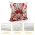 thumbnail image 4 of GOSMITH Gingerbread House Throw Pillow Covers Candy Cane Christmas Stocking Train Gift Pink Fun Cute Winter Cushion Cover Suitable for Christmas Party Living Room Bedroom Sofa Bed, 4 of 5