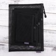 thumbnail image 3 of Bolsa de malla transparente negra para papelería de oficina, 5 unidades, con cremallera, portátil, para lápices, material escolar y de oficina., 3 of 6