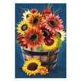 thumbnail image 2 of Barrel Of Blooms & Pumpkins Burlap Garden Flag, 2 of 5
