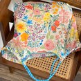 thumbnail image 4 of Bolsa de playa de verano Bolsa de libros literarios florales para niñas adolescentes (Flor de color) Hugtrwg Para Estrenar, 4 of 9