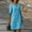 Sky Blue, variant on Kmdttou Women's Short Sleeve Loose Plain Dresses Women Casual Vacation Style Solid Color Half Sleeve V-Neck Dress