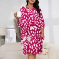 thumbnail image 2 of Polka Dots Bow Sleepshirts For Sleeping Travels Loose Sleepdress Pajama Dress Soft Nightdress Sleepwear, 2 of 7