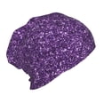 thumbnail image 2 of Honeii Purple Glitter Print Kids Knit Beanie Watch Hat ,Knit Cap for Boys and Girls, 2 of 7