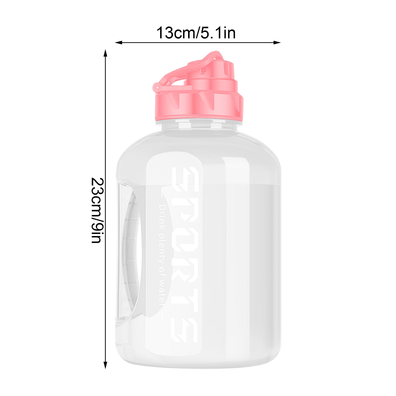 AuroraX 64 oz Water Bottles Clear Water Bottles with Handle,BPA-Free Plastic Large Sport Half Gallon Water Bottle,Water Cup