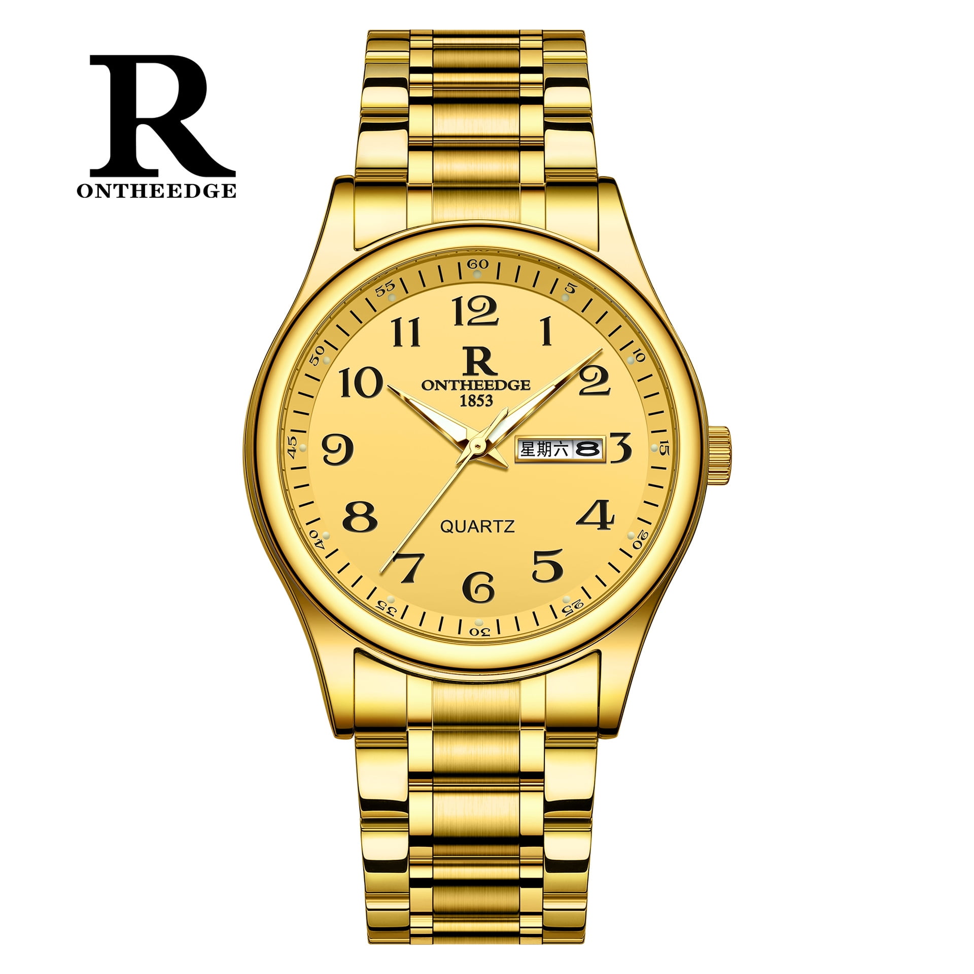 New large-number watch for men, featuring large-number display, waterproof, luminous, business-style and luxury men's wristwatch
