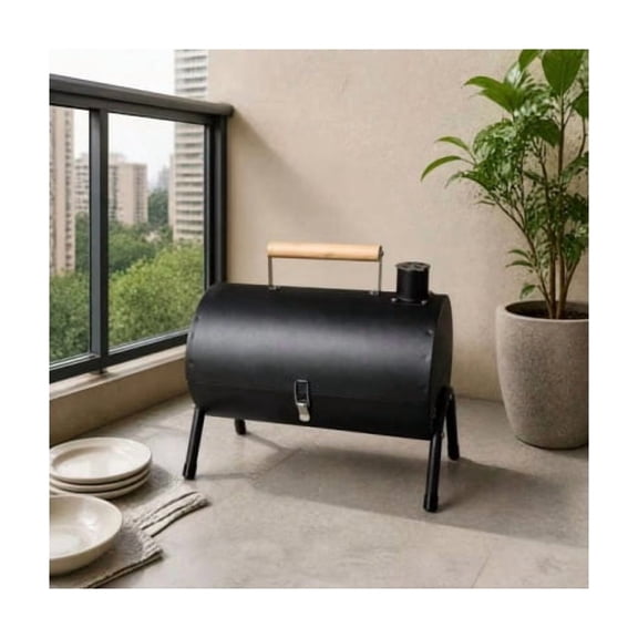 HOWSENTRIP Cast Iron Portable Double‑Sided Charcoal Grill, Tabletop Outdoor BBQ Smoker Grill, Small Folding Grill, Suitable For Camping, Picnics, Backyard Patios, Beaches And Group Gatherings
